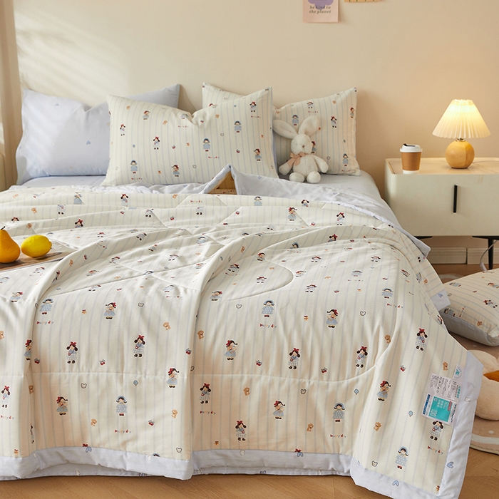 91家纺网 家纺一手货源 找家纺 铺尚美家纺 2026新款A类里外全棉棉花夏被 少女日记