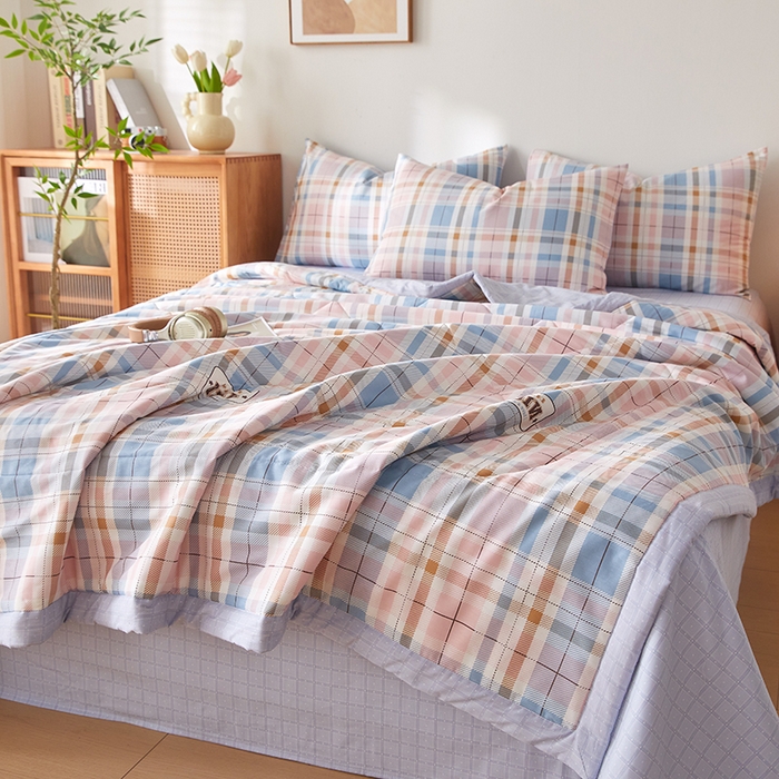 91家纺网 家纺一手货源 找家纺 铺尚美家纺 2026新款A类里外全棉棉花夏被 时光 格