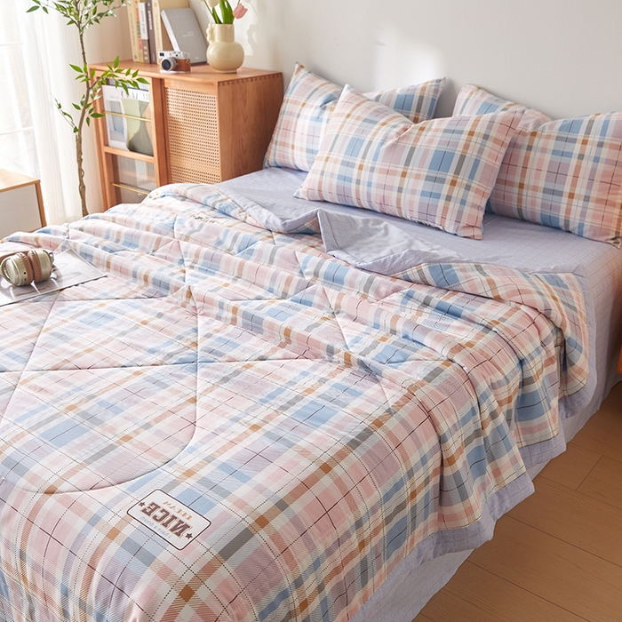 91家纺网 家纺一手货源 找家纺 铺尚美家纺 2026新款A类里外全棉棉花夏被 时光 格