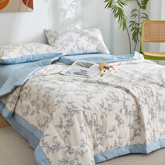 91家纺网 家纺一手货源 找家纺 铺尚美家纺 2026新款A类里外全棉棉花夏被 宛如江南