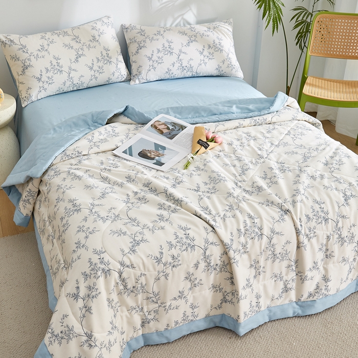 91家纺网 家纺一手货源 找家纺 铺尚美家纺 2026新款A类里外全棉棉花夏被 宛如江南