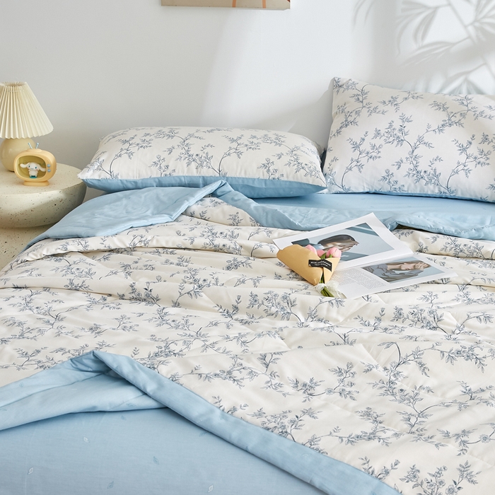 91家纺网 家纺一手货源 找家纺 铺尚美家纺 2026新款A类里外全棉棉花夏被 宛如江南