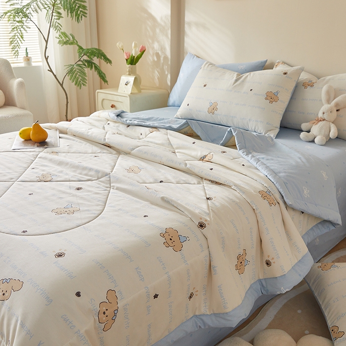 91家纺网 家纺一手货源 找家纺 铺尚美家纺 2026新款A类里外全棉棉花夏被 汪汪队