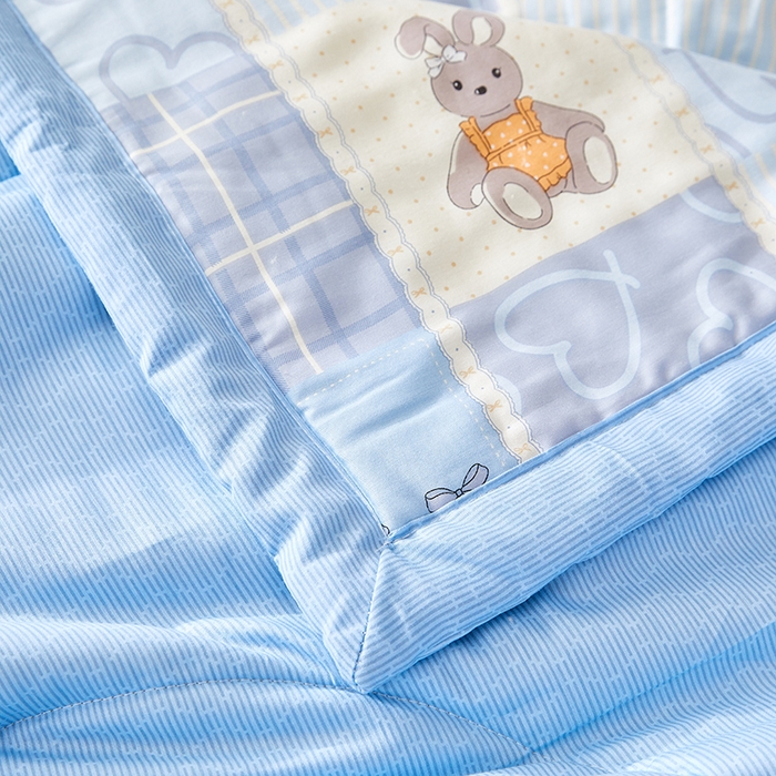 91家纺网 家纺一手货源 找家纺 铺尚美家纺 2026新款A类里外全棉棉花夏被 小熊派对