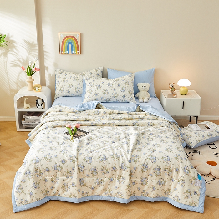 91家纺网 家纺一手货源 找家纺 铺尚美家纺 2026新款A类里外全棉棉花夏被 邂逅 兰