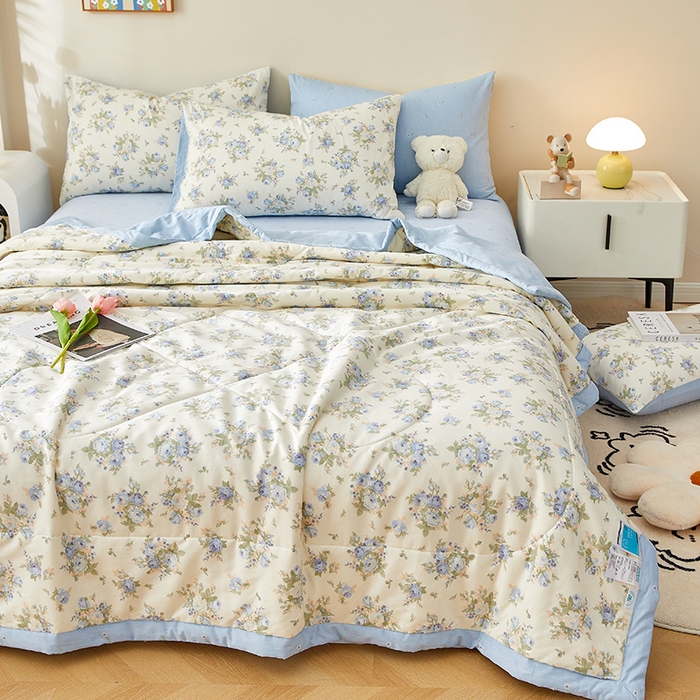 91家纺网 家纺一手货源 找家纺 铺尚美家纺 2026新款A类里外全棉棉花夏被 邂逅 兰