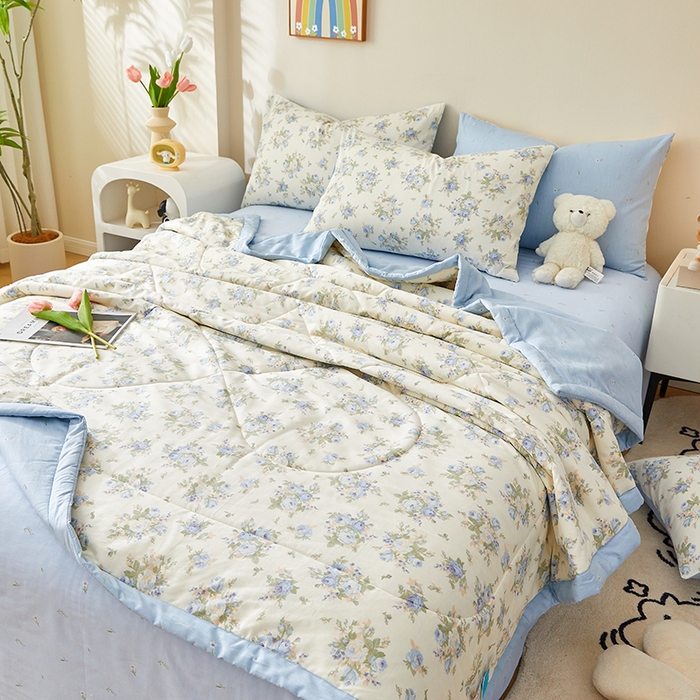 91家纺网 家纺一手货源 找家纺 铺尚美家纺 2026新款A类里外全棉棉花夏被 邂逅 兰