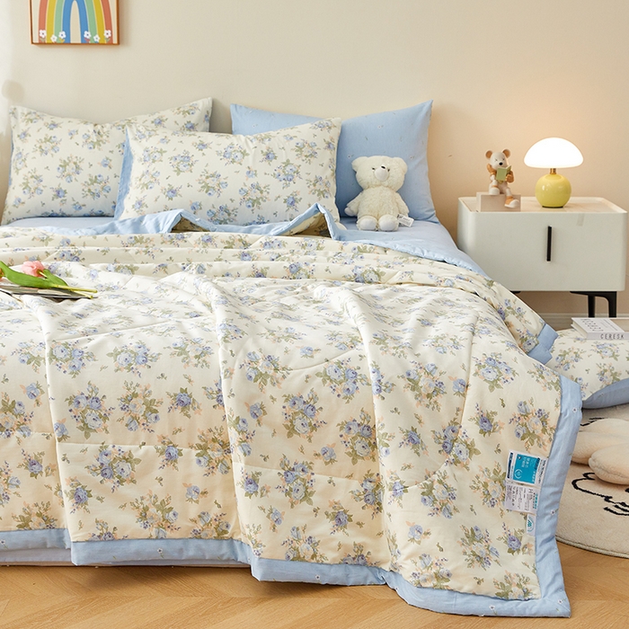 91家纺网 家纺一手货源 找家纺 铺尚美家纺 2026新款A类里外全棉棉花夏被 邂逅 兰