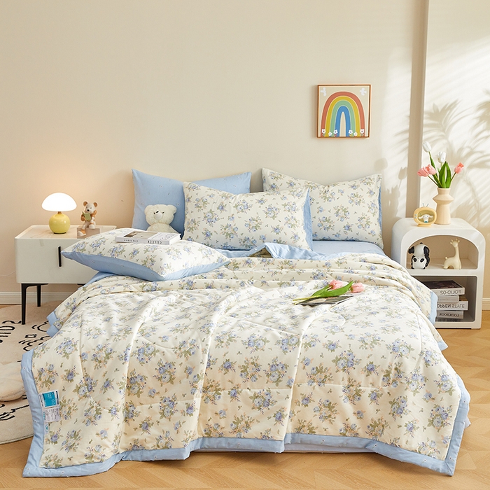 91家纺网 家纺一手货源 找家纺 铺尚美家纺 2026新款A类里外全棉棉花夏被 邂逅 兰