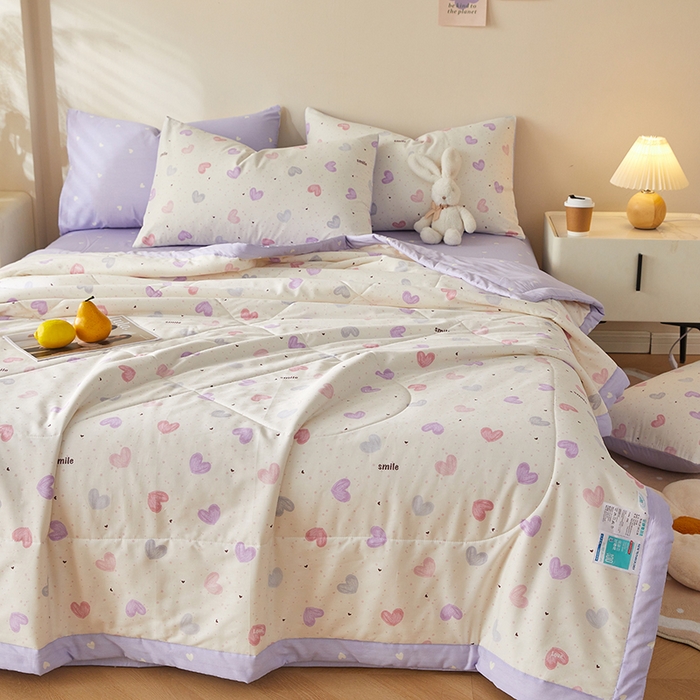 91家纺网 家纺一手货源 找家纺 铺尚美家纺 2026新款A类里外全棉棉花夏被 心相印