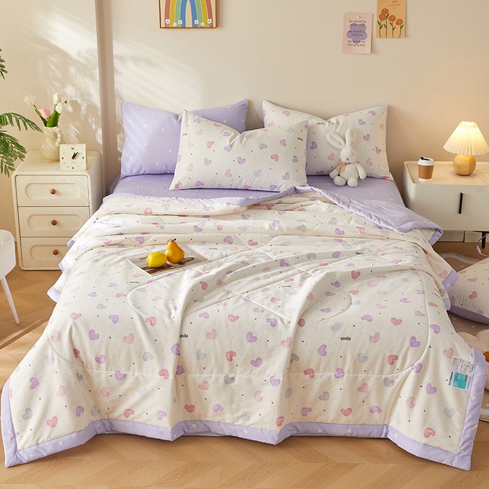 91家纺网 家纺一手货源 找家纺 铺尚美家纺 2026新款A类里外全棉棉花夏被 心相印