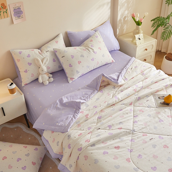 91家纺网 家纺一手货源 找家纺 铺尚美家纺 2026新款A类里外全棉棉花夏被 心相印