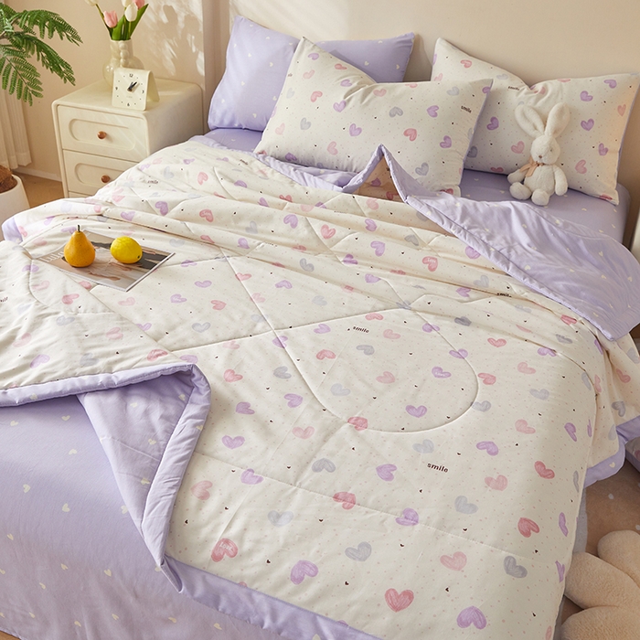 91家纺网 家纺一手货源 找家纺 铺尚美家纺 2026新款A类里外全棉棉花夏被 心相印