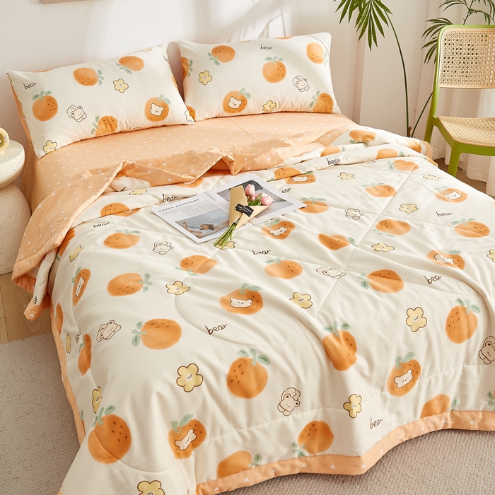 91家纺网 家纺一手货源 找家纺 铺尚美家纺 2026新款A类里外全棉棉花夏被 心想事成