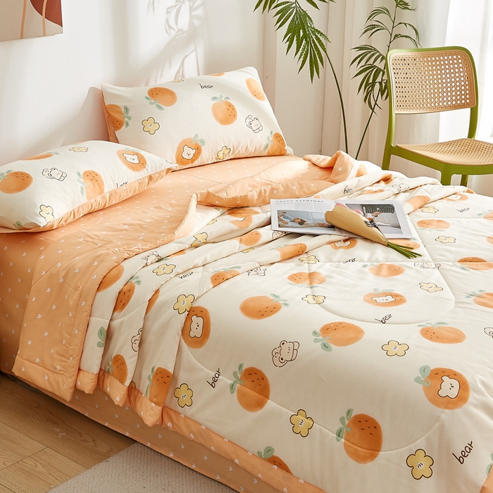 91家纺网 家纺一手货源 找家纺 铺尚美家纺 2026新款A类里外全棉棉花夏被 心想事成