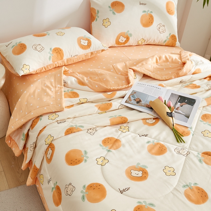 91家纺网 家纺一手货源 找家纺 铺尚美家纺 2026新款A类里外全棉棉花夏被 心想事成