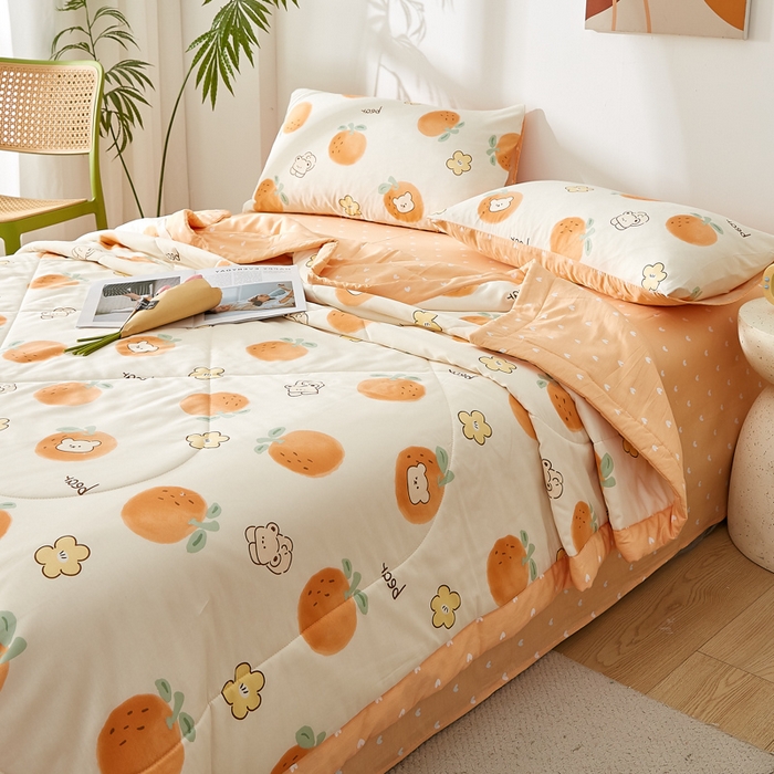 91家纺网 家纺一手货源 找家纺 铺尚美家纺 2026新款A类里外全棉棉花夏被 心想事成