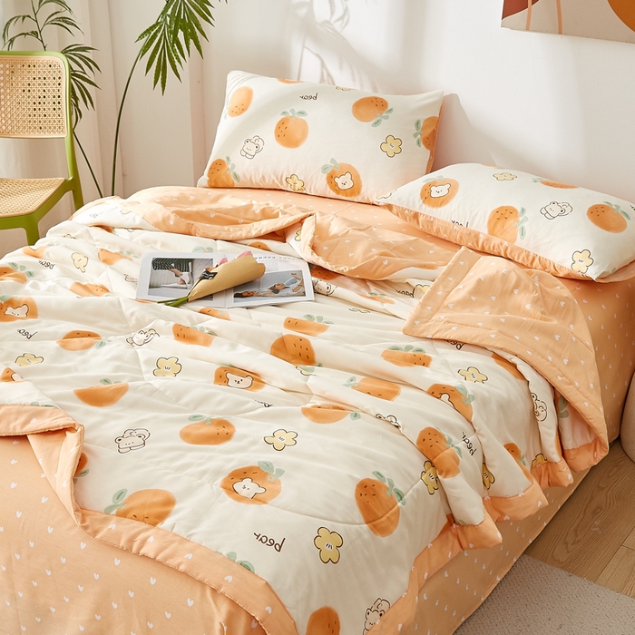 91家纺网 家纺一手货源 找家纺 铺尚美家纺 2026新款A类里外全棉棉花夏被 心想事成