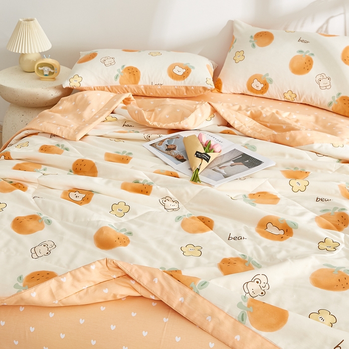 91家纺网 家纺一手货源 找家纺 铺尚美家纺 2026新款A类里外全棉棉花夏被 心想事成