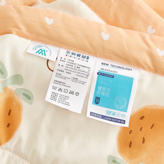 91家纺网 家纺一手货源 找家纺 铺尚美家纺 2026新款A类里外全棉棉花夏被 心想事成