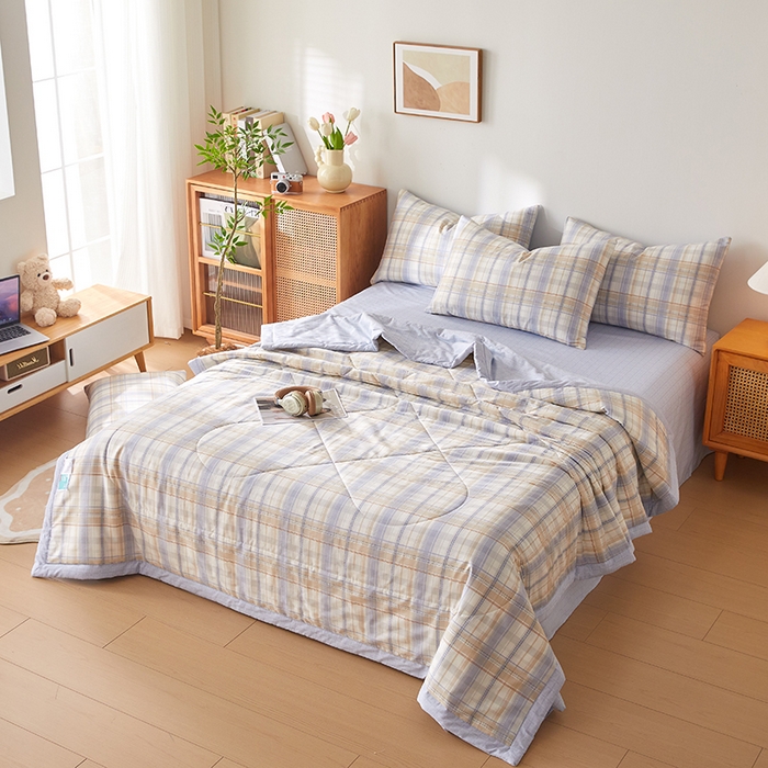 91家纺网 家纺一手货源 找家纺 铺尚美家纺 2026新款A类里外全棉棉花夏被 休闲时光