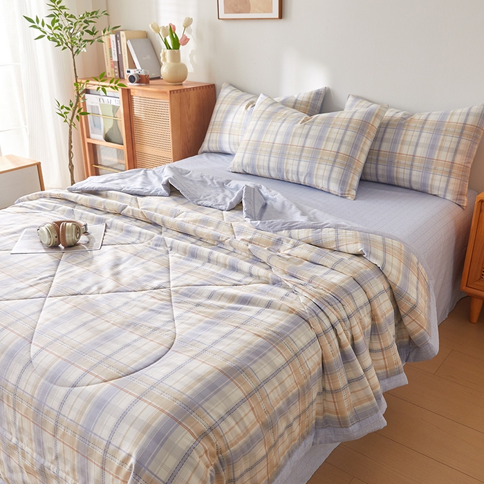 91家纺网 家纺一手货源 找家纺 铺尚美家纺 2026新款A类里外全棉棉花夏被 休闲时光