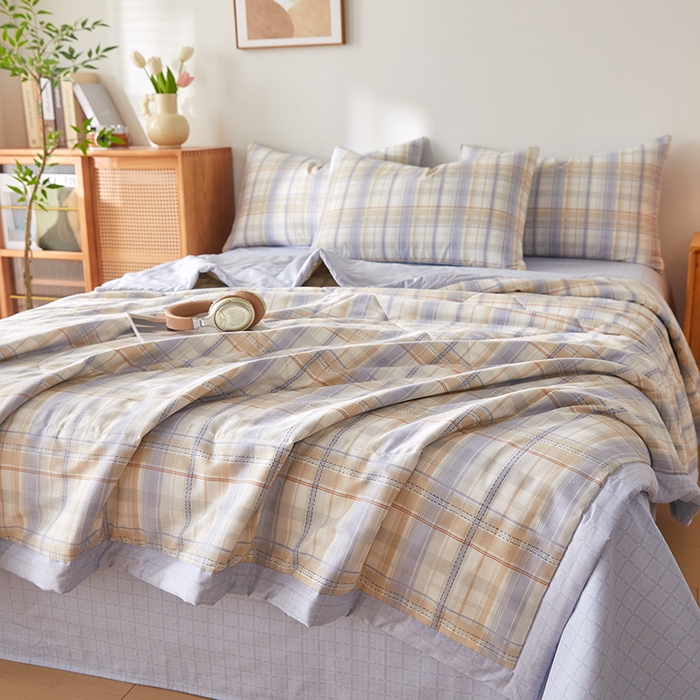 91家纺网 家纺一手货源 找家纺 铺尚美家纺 2026新款A类里外全棉棉花夏被 休闲时光