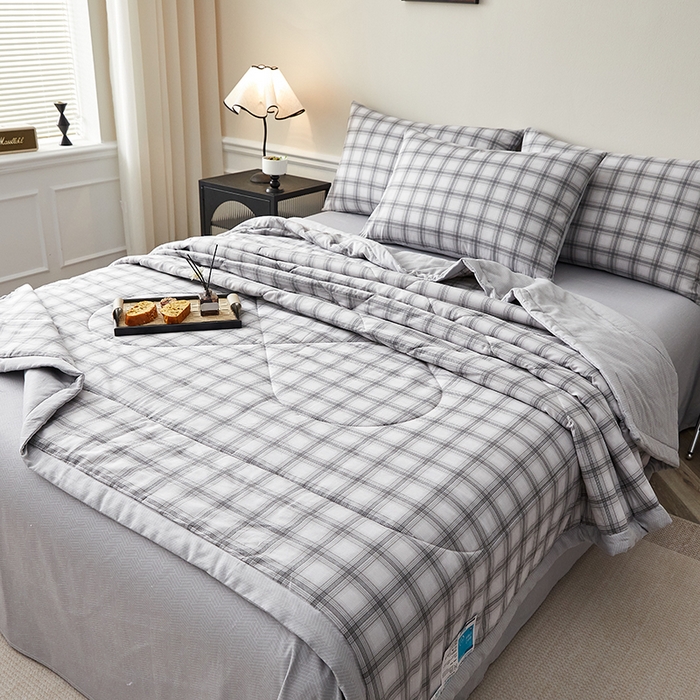 91家纺网 家纺一手货源 找家纺 铺尚美家纺 2026新款A类里外全棉棉花夏被 雅格 灰