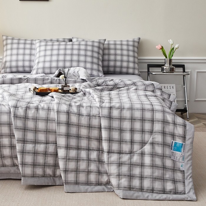 91家纺网 家纺一手货源 找家纺 铺尚美家纺 2026新款A类里外全棉棉花夏被 雅格 灰