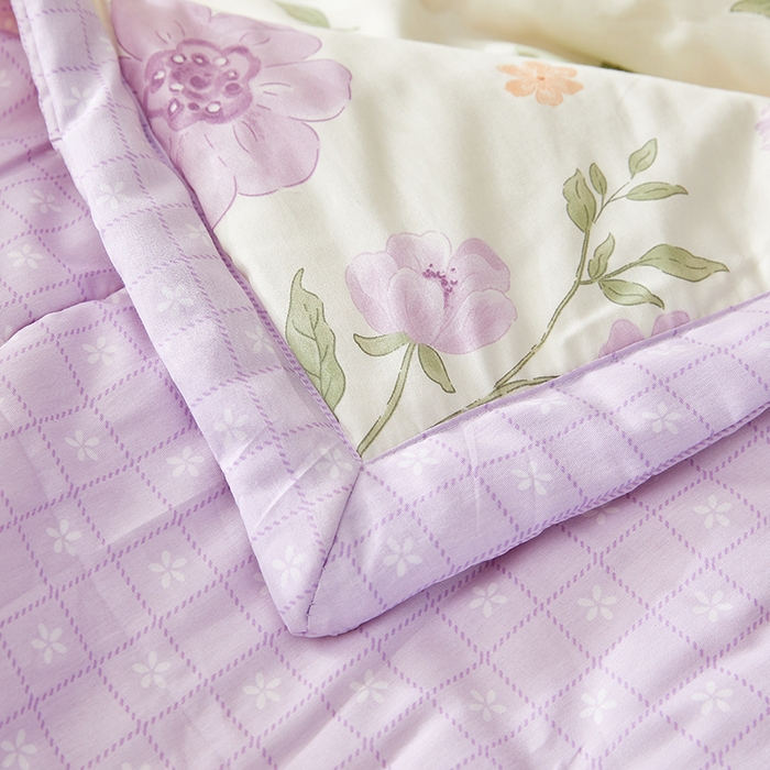 91家纺网 家纺一手货源 找家纺 铺尚美家纺 2026新款A类里外全棉棉花夏被 雅曦 紫