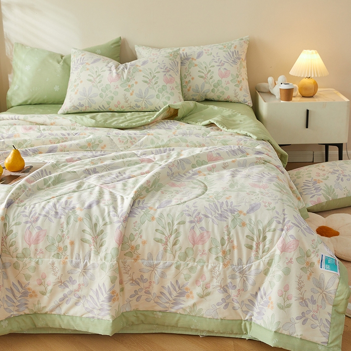 91家纺网 家纺一手货源 找家纺 铺尚美家纺 2026新款A类里外全棉棉花夏被 叶飞扬