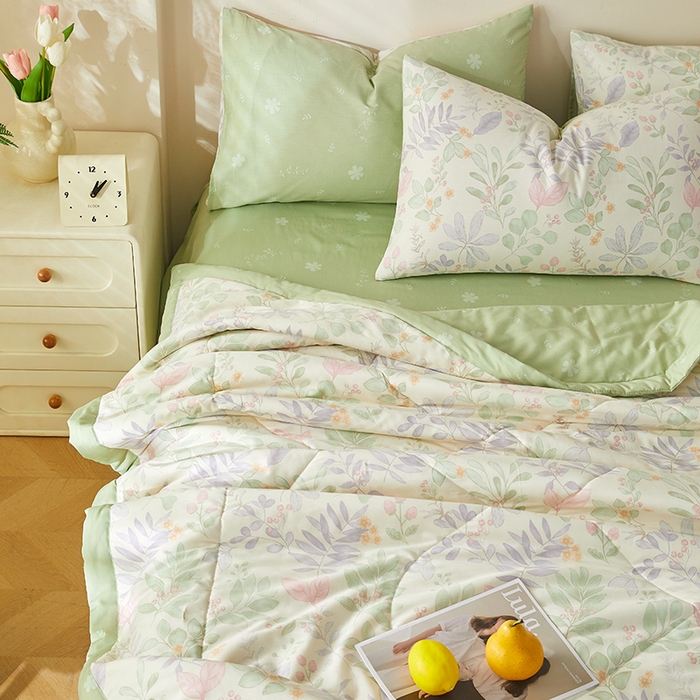 91家纺网 家纺一手货源 找家纺 铺尚美家纺 2026新款A类里外全棉棉花夏被 叶飞扬