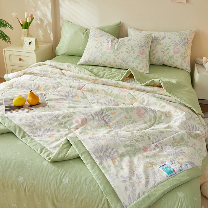 91家纺网 家纺一手货源 找家纺 铺尚美家纺 2026新款A类里外全棉棉花夏被 叶飞扬