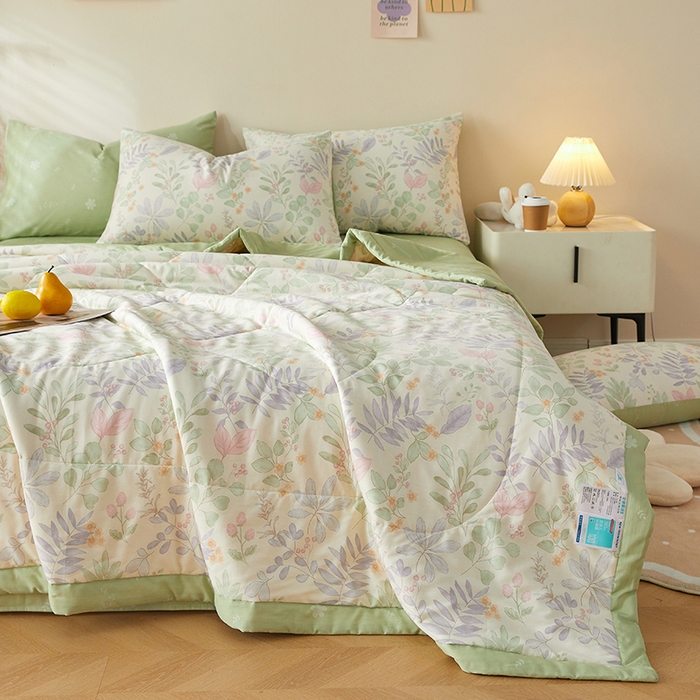 91家纺网 家纺一手货源 找家纺 铺尚美家纺 2026新款A类里外全棉棉花夏被 叶飞扬