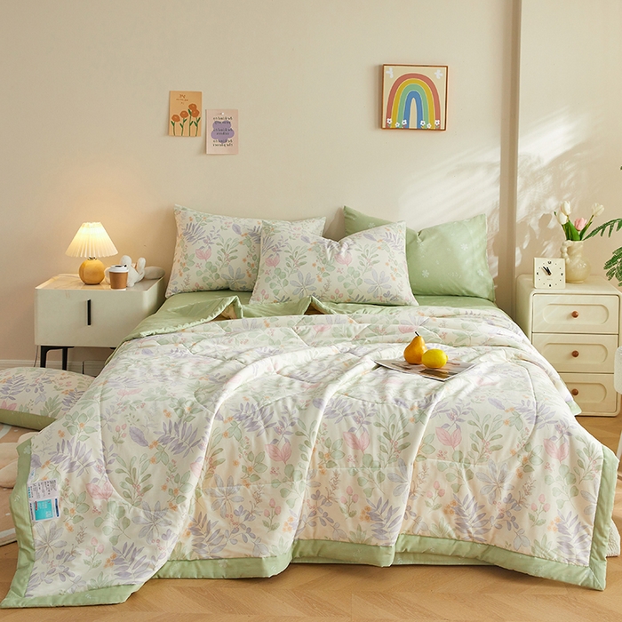 91家纺网 家纺一手货源 找家纺 铺尚美家纺 2026新款A类里外全棉棉花夏被 叶飞扬