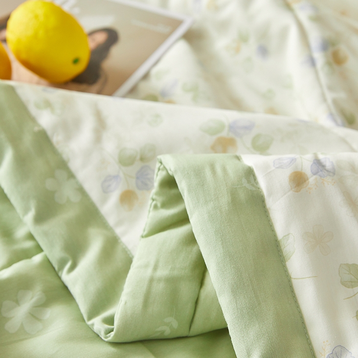 91家纺网 家纺一手货源 找家纺 铺尚美家纺 2026新款A类里外全棉棉花夏被 叶语