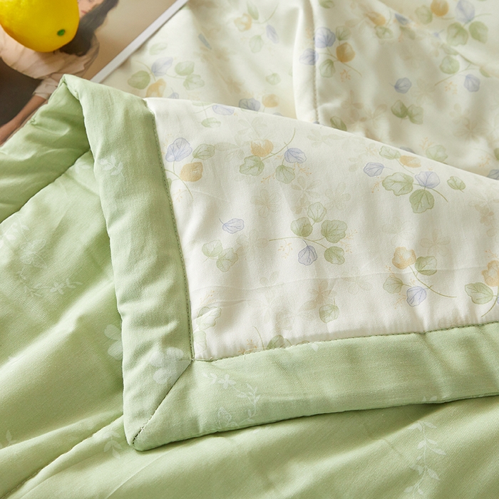 91家纺网 家纺一手货源 找家纺 铺尚美家纺 2026新款A类里外全棉棉花夏被 叶语