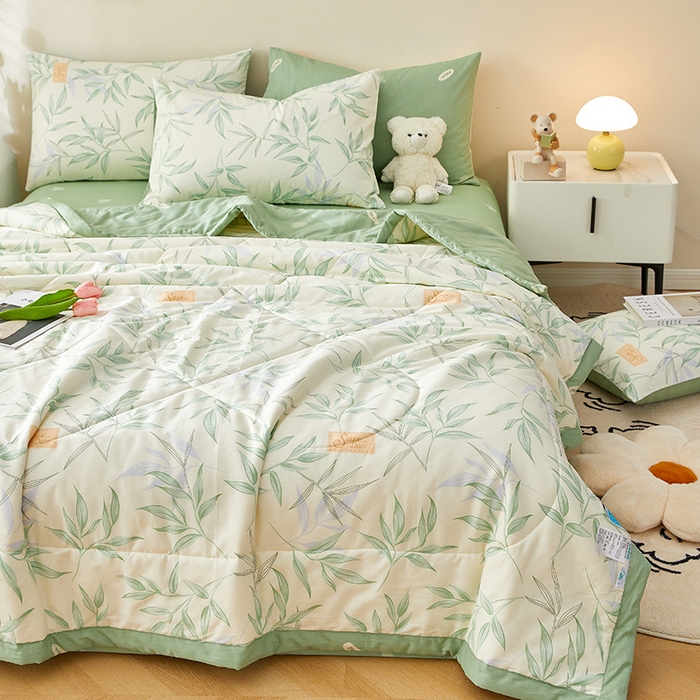 91家纺网 家纺一手货源 找家纺 铺尚美家纺 2026新款A类里外全棉棉花夏被 叶之秋