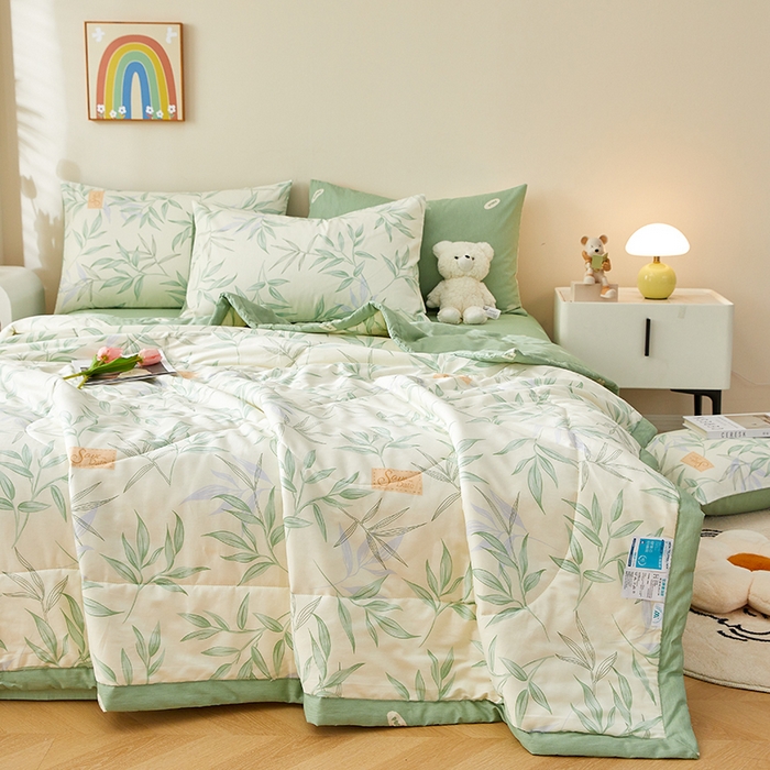 91家纺网 家纺一手货源 找家纺 铺尚美家纺 2026新款A类里外全棉棉花夏被 叶之秋