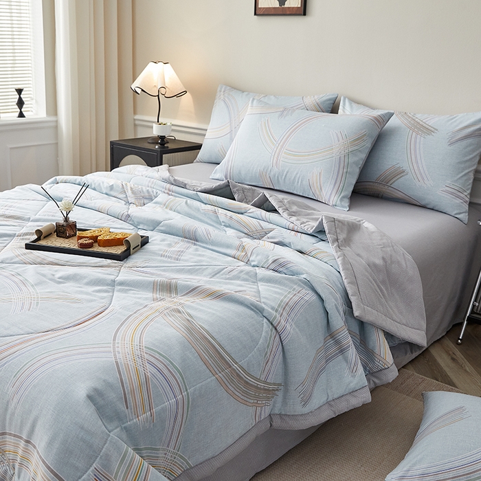 91家纺网 家纺一手货源 找家纺 铺尚美家纺 2026新款A类里外全棉棉花夏被 英伦风范