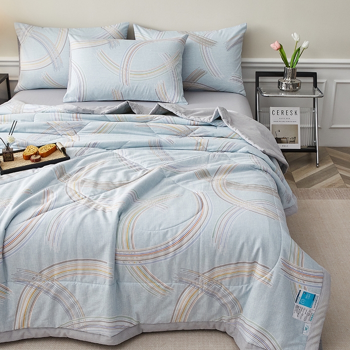 91家纺网 家纺一手货源 找家纺 铺尚美家纺 2026新款A类里外全棉棉花夏被 英伦风范