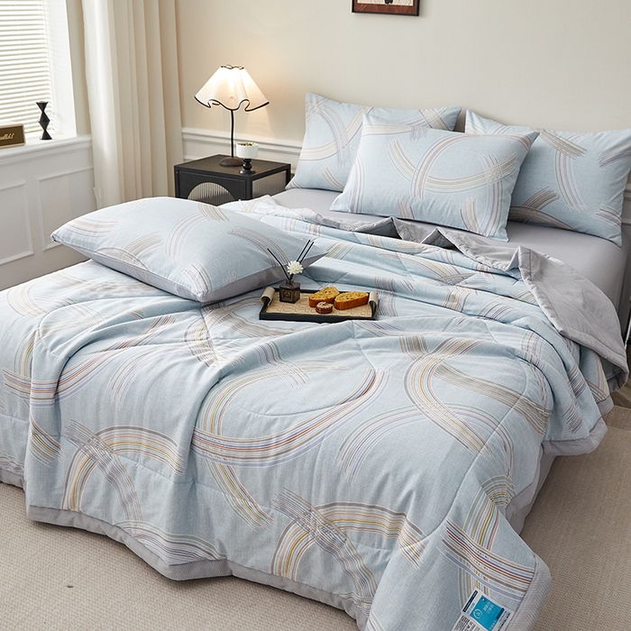 91家纺网 家纺一手货源 找家纺 铺尚美家纺 2026新款A类里外全棉棉花夏被 英伦风范