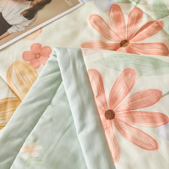 91家纺网 家纺一手货源 找家纺 铺尚美家纺 2026新款A类里外全棉棉花夏被 云裳花谷