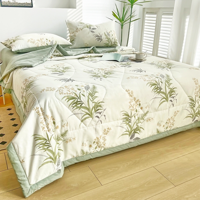 91家纺网 家纺一手货源 找家纺 铺尚美家纺 2026新款双面全棉羽丝空调被夏凉被单夏被 清风絮语