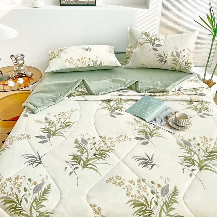 91家纺网 家纺一手货源 找家纺 铺尚美家纺 2026新款双面全棉羽丝空调被夏凉被单夏被 清风絮语