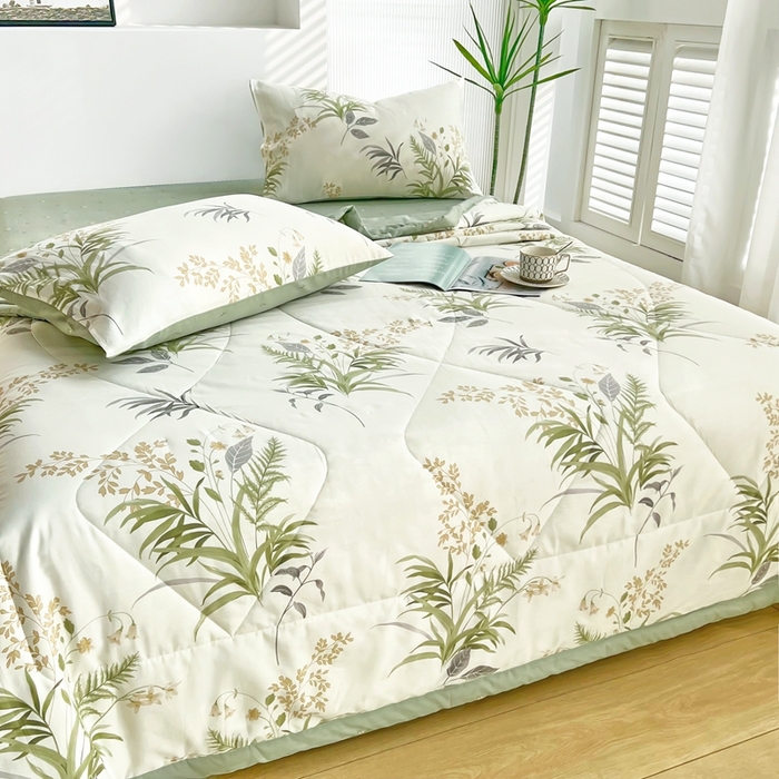 91家纺网 家纺一手货源 找家纺 铺尚美家纺 2026新款双面全棉羽丝空调被夏凉被单夏被 清风絮语