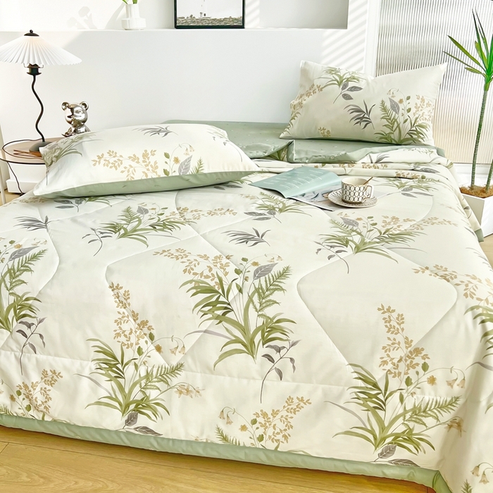 91家纺网 家纺一手货源 找家纺 铺尚美家纺 2026新款双面全棉羽丝空调被夏凉被单夏被 清风絮语