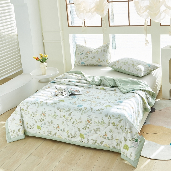 91家纺网 家纺一手货源 找家纺 铺尚美家纺 2026新款双面全棉羽丝空调被夏凉被单夏被 童话故事