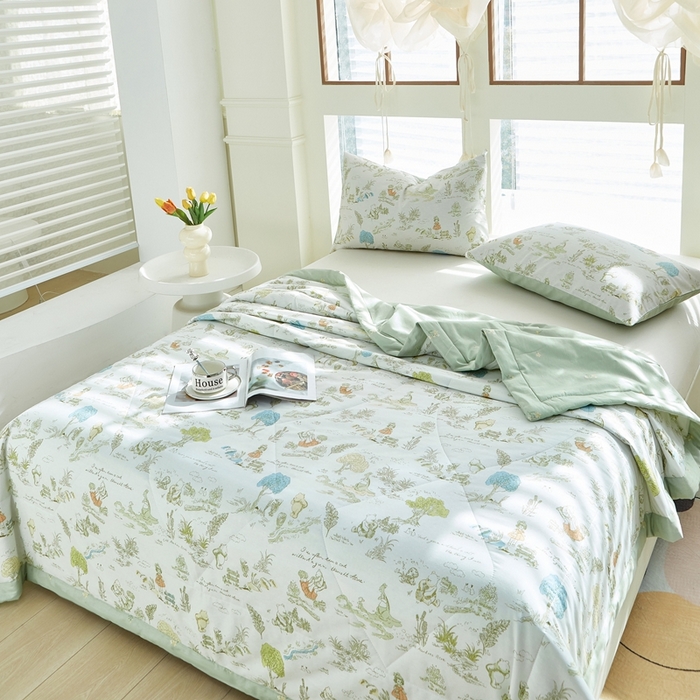 91家纺网 家纺一手货源 找家纺 铺尚美家纺 2026新款双面全棉羽丝空调被夏凉被单夏被 童话故事