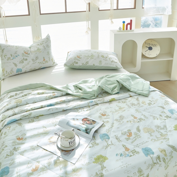 91家纺网 家纺一手货源 找家纺 铺尚美家纺 2026新款双面全棉羽丝空调被夏凉被单夏被 童话故事